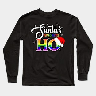 Santas Favorite Ho Ugly Sweater Christmas LGBT Gay Lesbian Long Sleeve T-Shirt